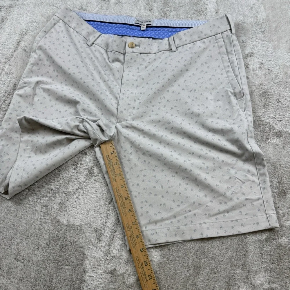 Peter Millar Crown Sport Salem Golf Cart Performance Chino Shorts 36 Gray
